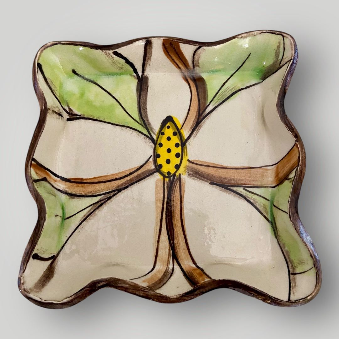 Ruffle Magnolia Tray Square #1 - Heartfelt Traditions Pottery