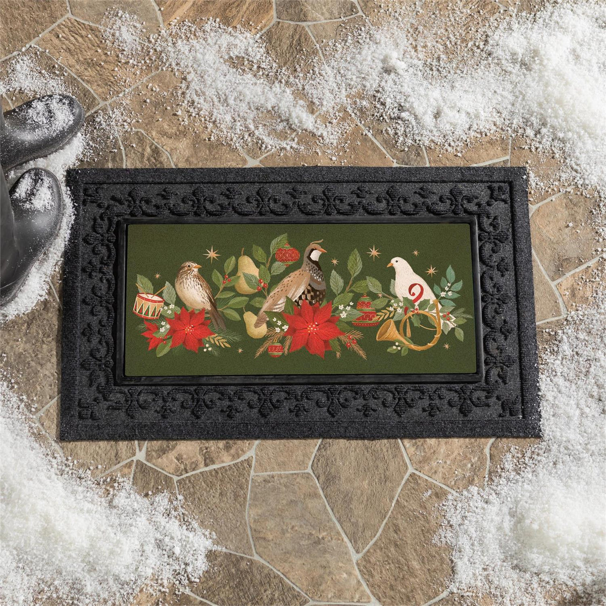 Partridge Pear Tree  Flocked Coir Sassafras Mat