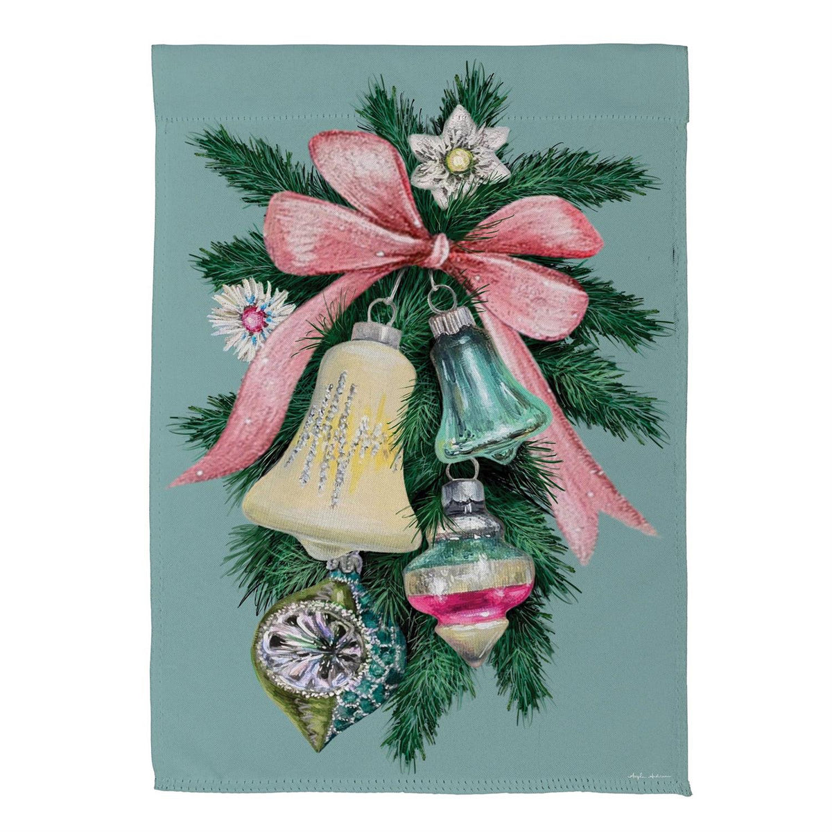 Pink Bow Bells Garden Flag