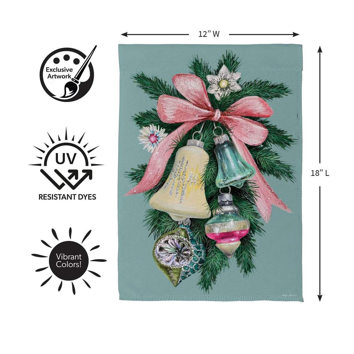 Pink Bow Bells Garden Flag