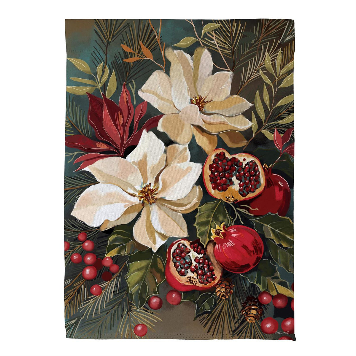 Magnolia Pomegranate Garden Flag