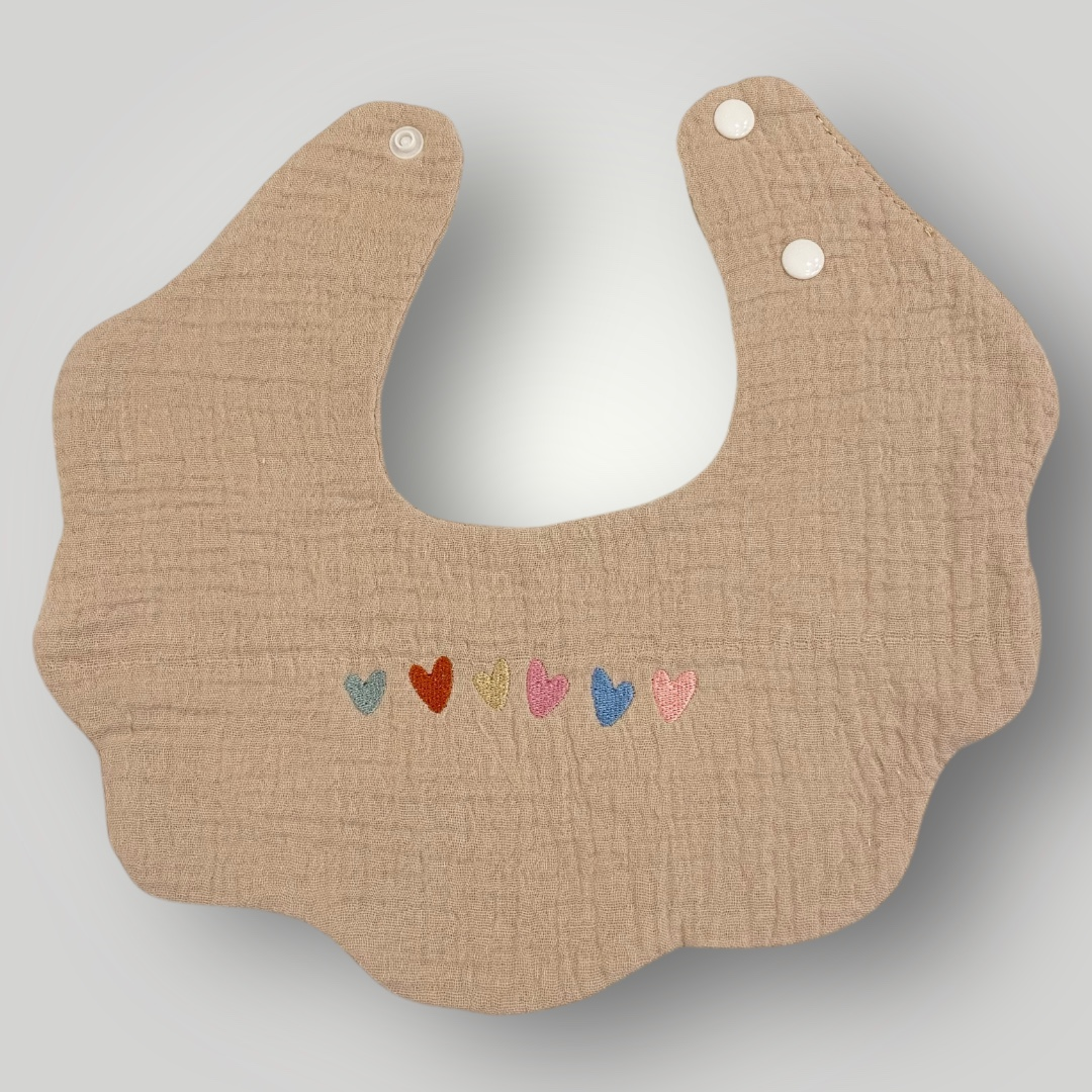 Scalloped Boho Bib - Hearts
