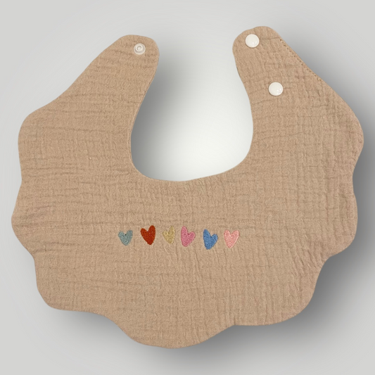 Scalloped Boho Bib - Hearts