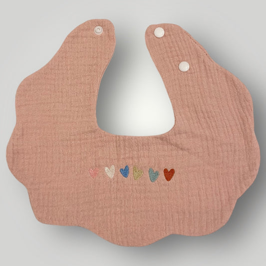 Scalloped Boho Bib - Hearts