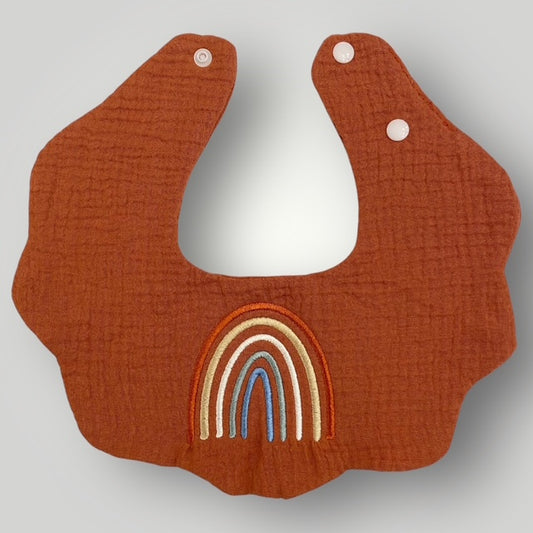 Scalloped Boho Bib - Rainbow