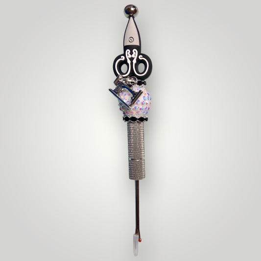 Seam Ripper - Beaded with Charm - Silver-White-Black