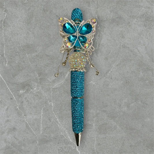 Shimmering in Teal - Beaded Pen
