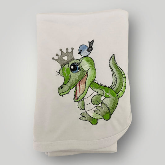 Sir Chomp-a-lot Receiving Blanket