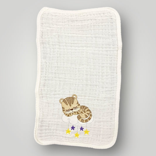 Sleeping Tiger Cub on Cloud - Burp Cloth
