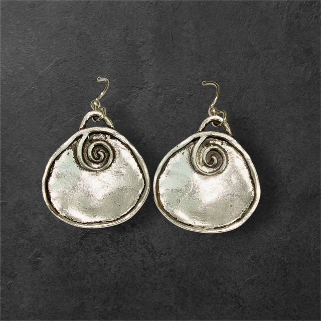 Sm Spiral Earrings - Pewter - JER164