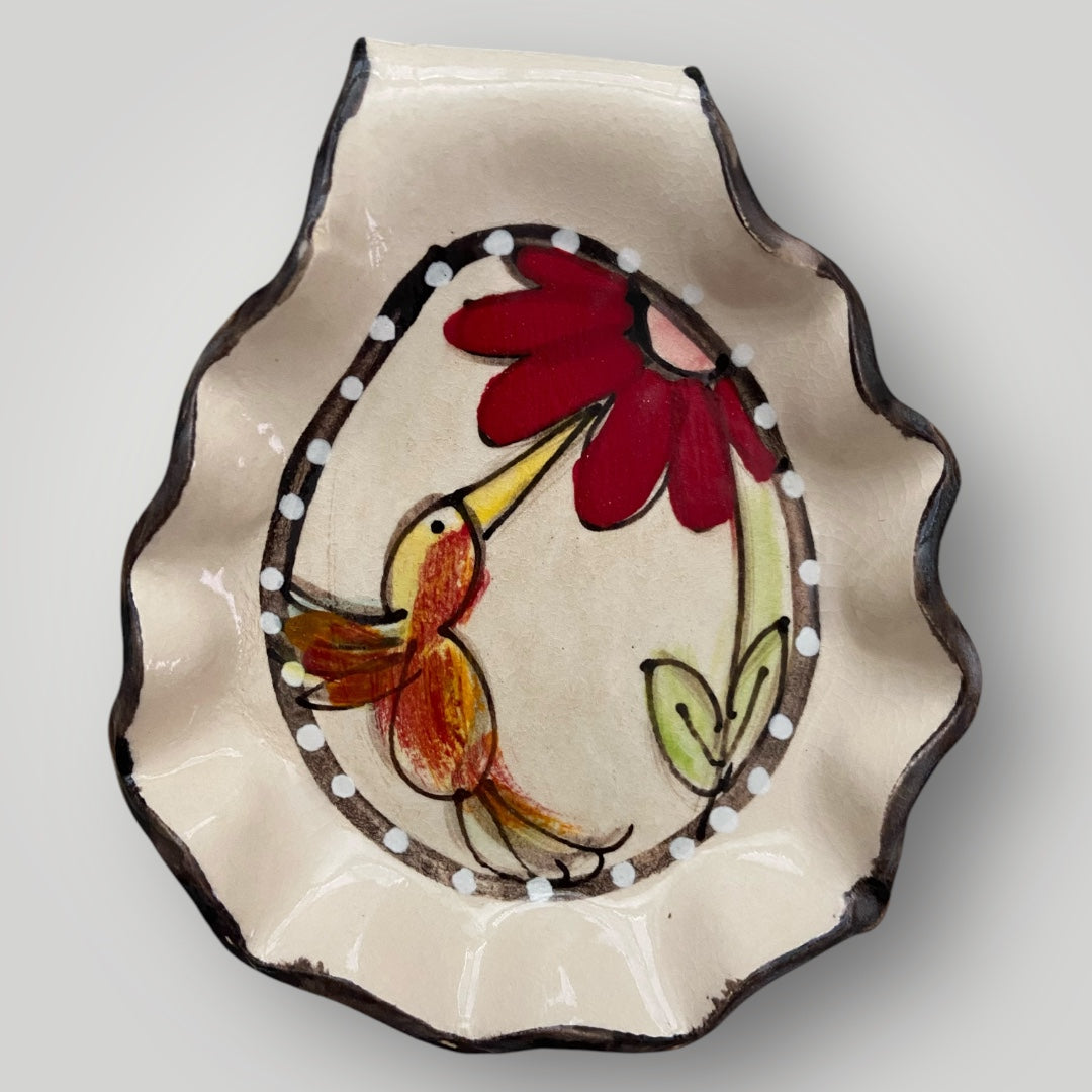 Hummingbird Spoon Rest #1 - Heartfelt Traditions Pottery