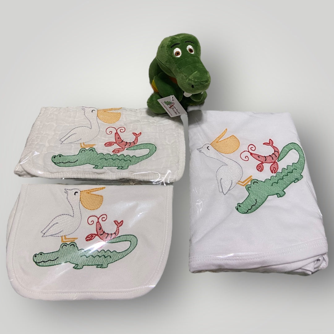 Stacked Trio with Alligator Plush- (4 pcs)