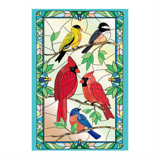 Stained Glass Songbird Garden Flag