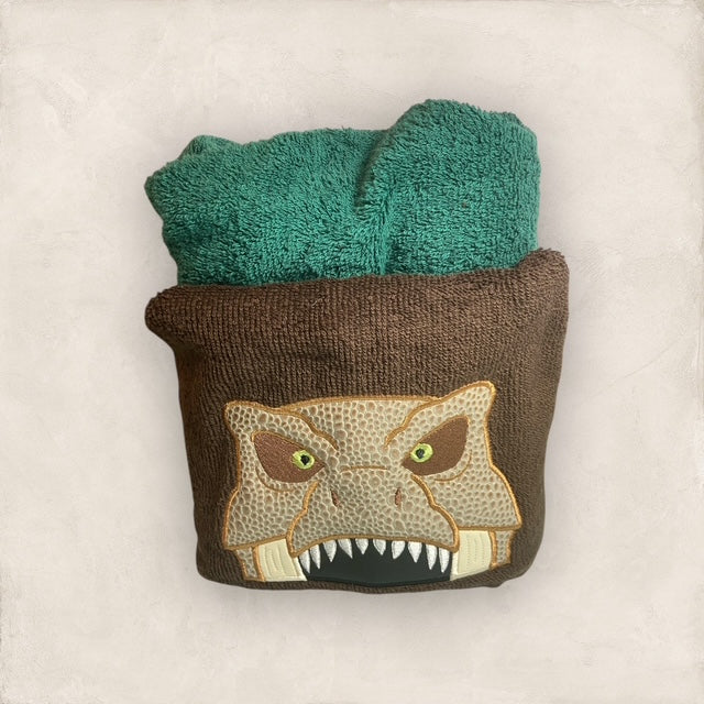 T-Rex Dinosaur Hooded Towel - Embroidered