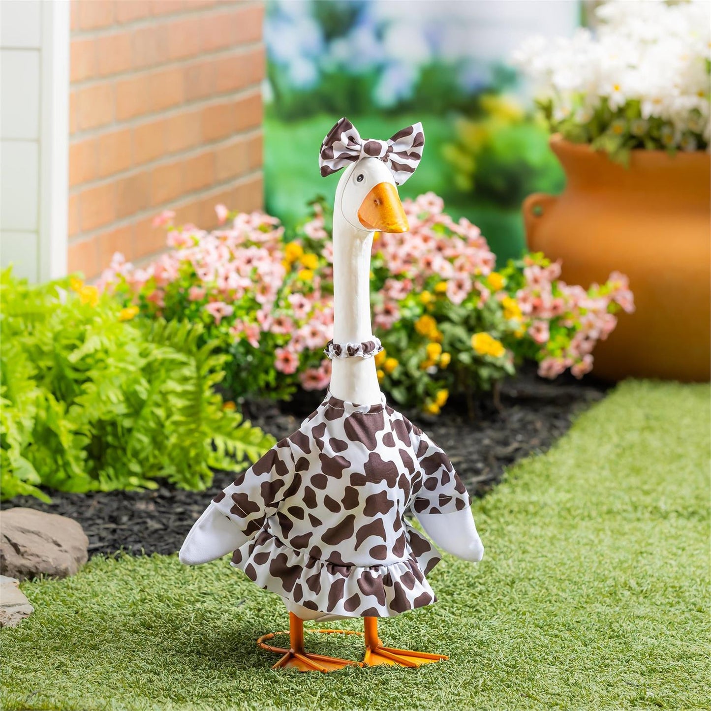 Porch Goose Outfit, Cow Print