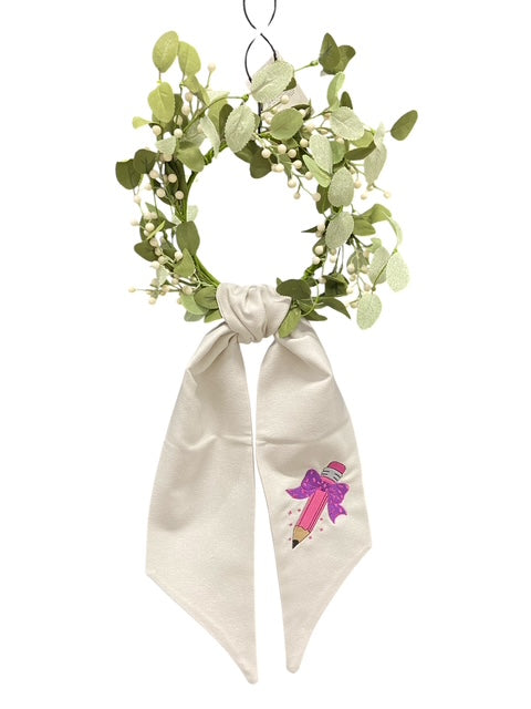 Teacher - Pencil in Pink - Wreath and Sash - The Manor Sash Collection