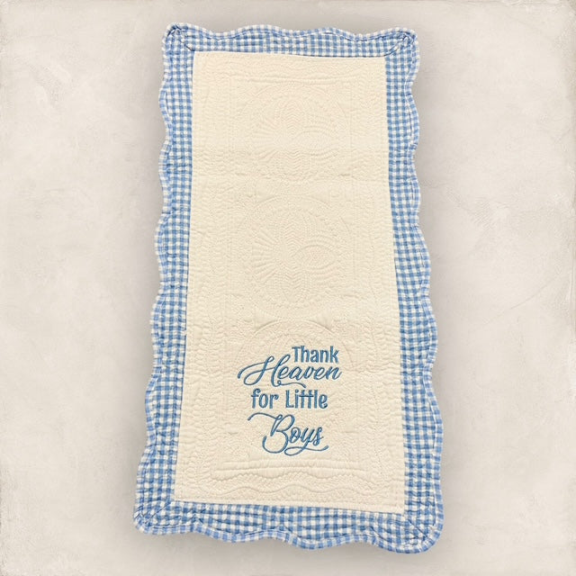 Thank Heaven for Little Boys Heirloom Burp Cloth