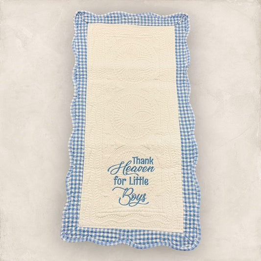 Thank Heaven for Little Boys Heirloom Burp Cloth