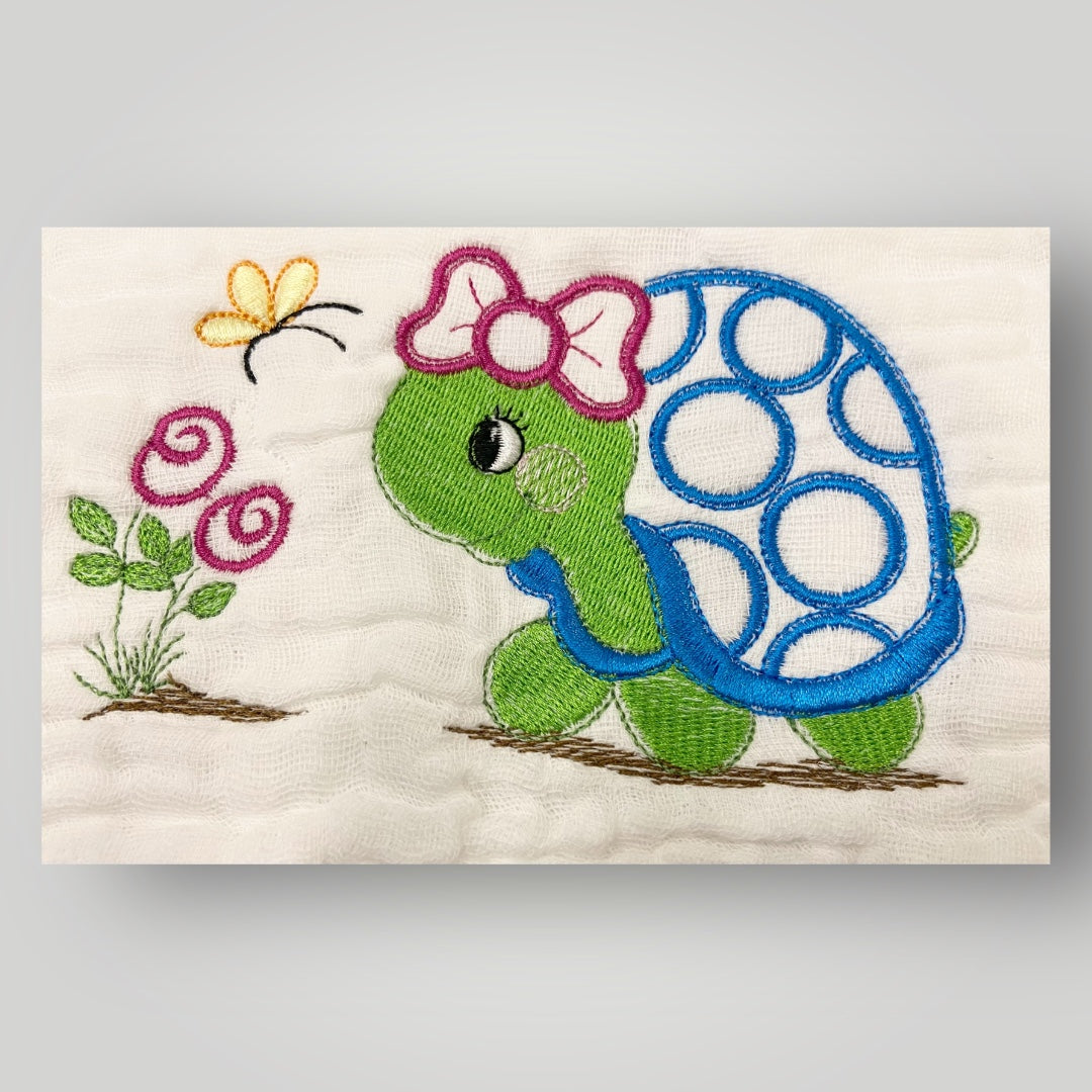 The Turtle & The Butterfly - Burp Cloth