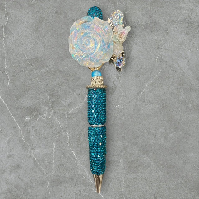 Teal Love Beaded Pen