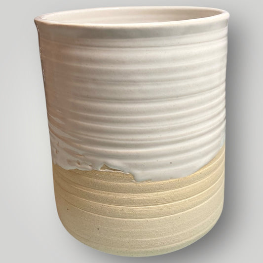 Utensil Holder- High Cotton Half and Half - Fingerprint Pottery