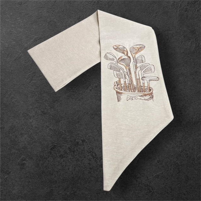 Embroidered wreath sash with golf clubs from The Manor Collection