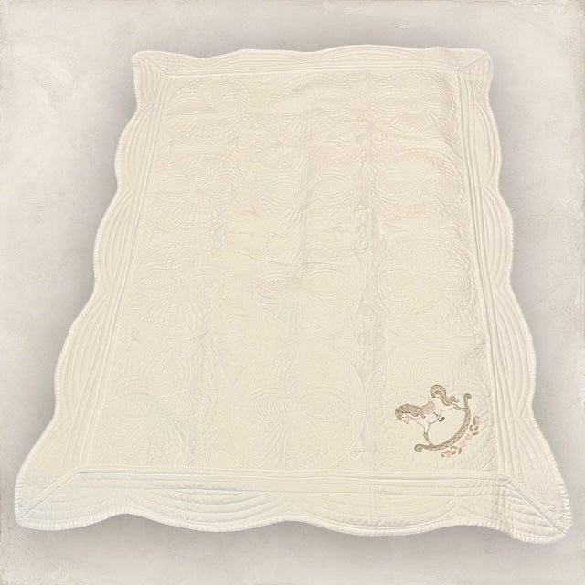 Vintage Rocking Horse Heirloom Quilt Set in Pink - (3 pcs)