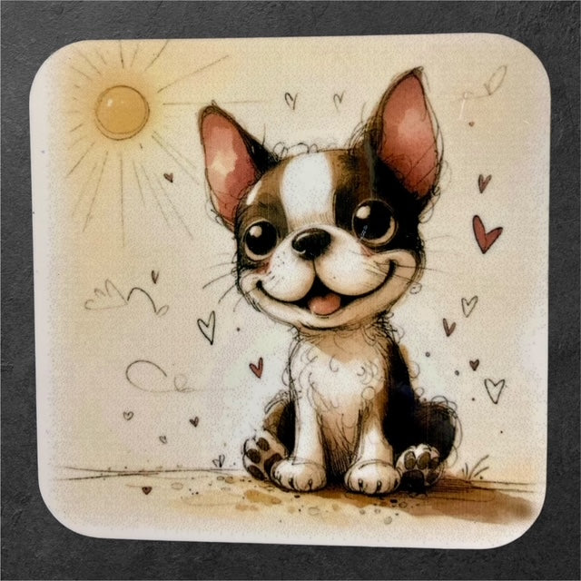 Waggin' at the Manor - Boston Terrier - Manor Magnet Collection
