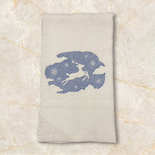 Winter Flight - Embossed/Embroidered Hand Towel
