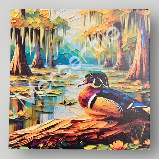 Wood Duck Among the Cypress - Canvas Print