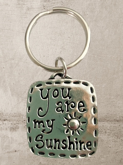 You Are My Sunshine - square - Pewter Keychain - KC-457