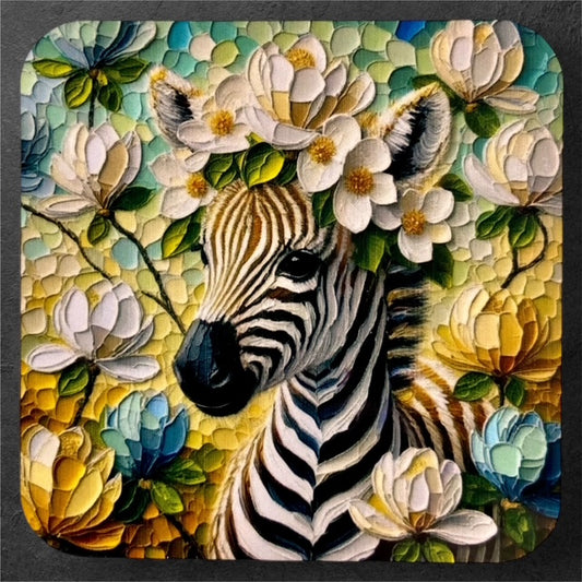 Zebra and Magnolias - Magnet