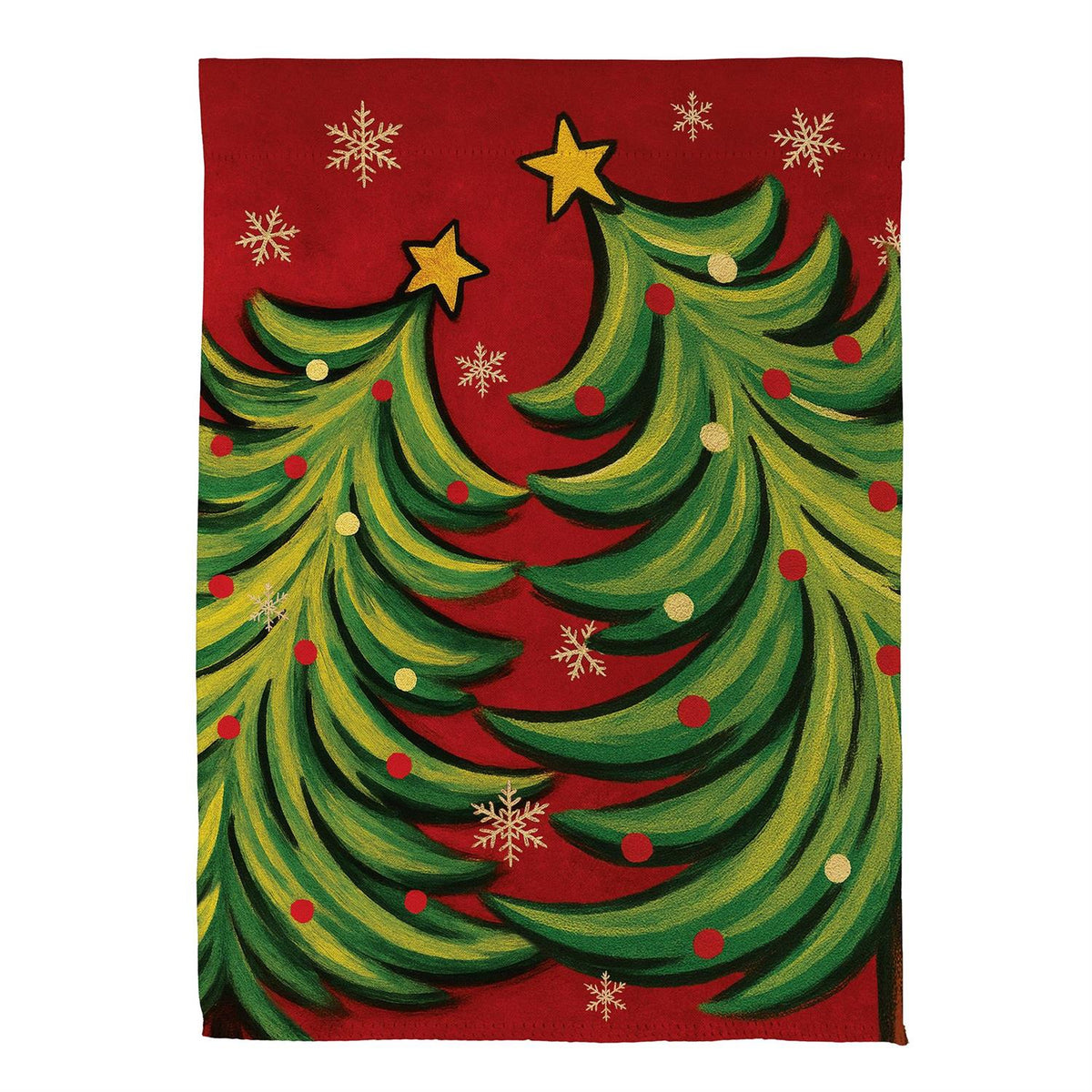 Twin Christmas Trees Garden Flag