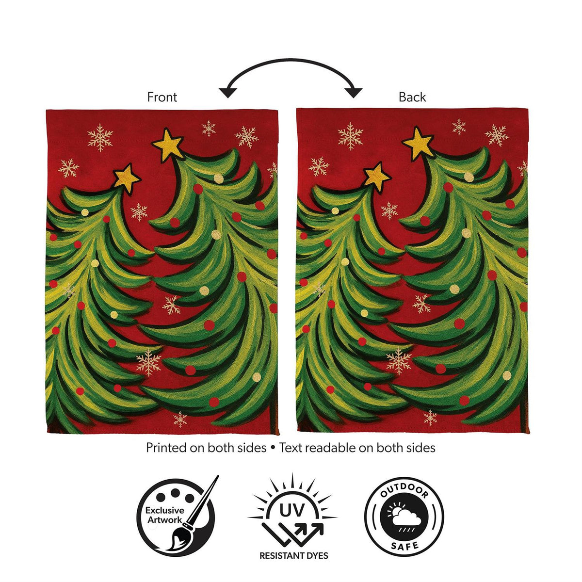 Twin Christmas Trees Garden Flag